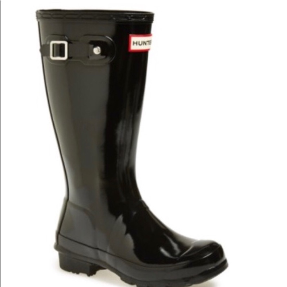 Black Girls Hunter Boots, Size 6, fits 6.5-7